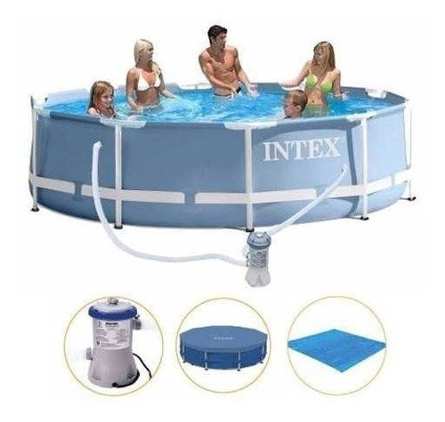 Piscina Intex 6.503 Litros Prism Estrutural Capa Bomba Forro