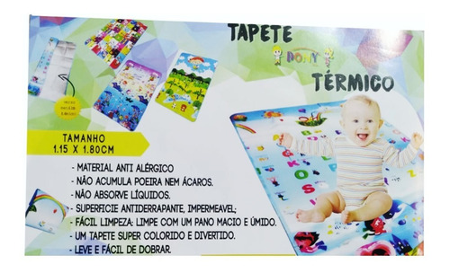 Tapete Infantil Termico Impermeável 180x120cm Portátil