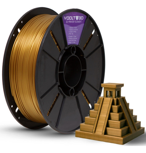 Filamento Pla Ouro Metalizado Premium 1kg - Voolt3d