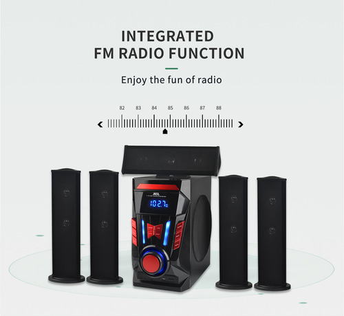 Equipo De Audio 5.1 Subwoofer, Bluetooth, Usb, Fm, Control