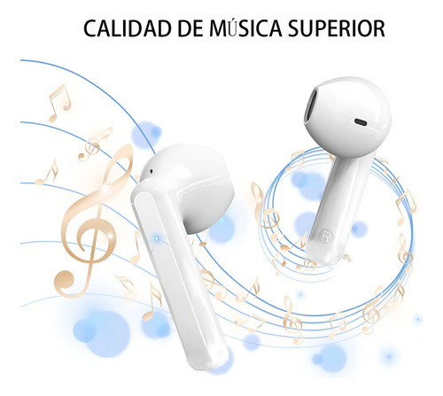 Audífonos Bluetooth V5.0 Auriculares Inalambricos Earbuds Color Blanco