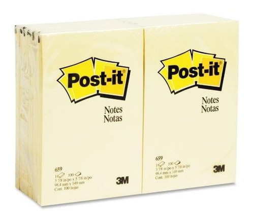 Post-it 659yw - Lote De 100 Blocs De Notas (12 Unidades), Co
