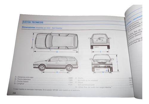 Volkswagen Gol Y Gol Country 2000 Manual De Instrucciones (Usado)