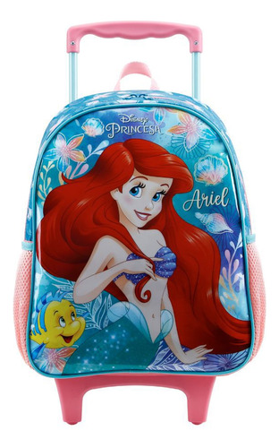 Mochila De Rodinhas P A Pequena Sereia Ariel Xeryus 11481