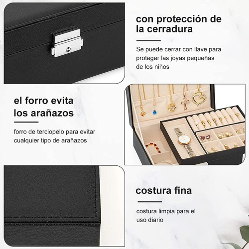 Imagen 7 de 9 de Maletin Joyero 2 Niveles, Organizador De Joyas