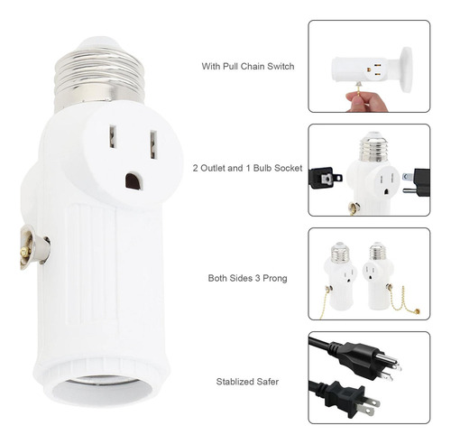 Adaptador Enchufe Para Bombilla Adaptador Salida Para