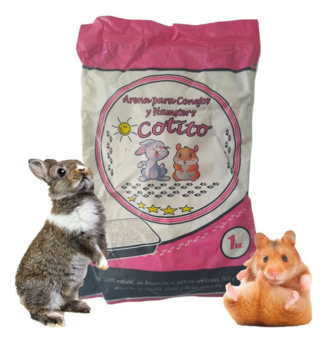 Arena Cotito De Arcilla Natural 1 Kg Para Hámster Y Conejo