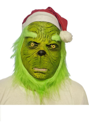 Máscara Grinch Verde Monstro Noel Com Luvas Fantasia Natal