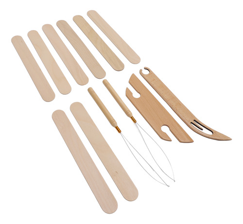Kit De 12 Unidades Para Tejer Lanzaderas De Madera De Haya P