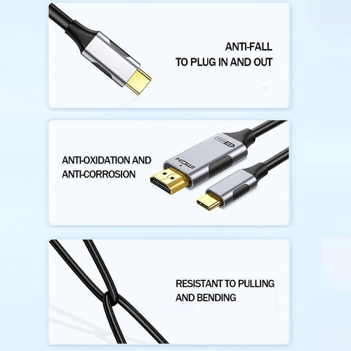 Cable Usb C A Hdmi, Cable Tipo C A Hdmi Para Oficina Domésti