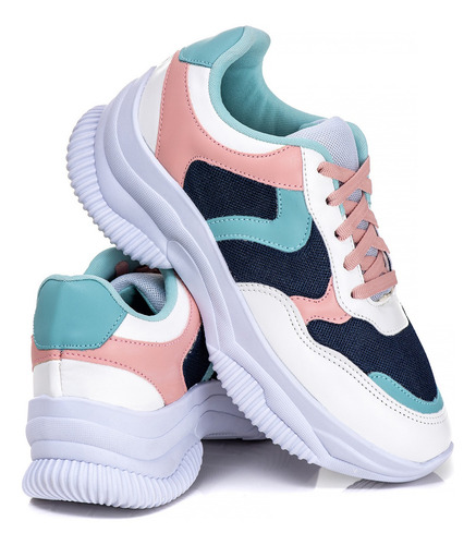 Sneaker Tênis Chunky Feminino Blogueira Flatform Lançamento