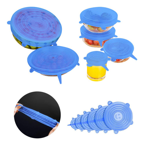 Tapas De Silicona, 6pcs Tapas Flexible Reutilizables, Tapas