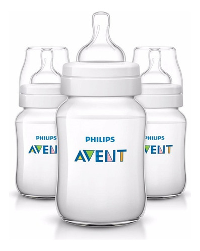 Pack 3 Mamaderas Avent Philips Classic Scf563/39 260 Ml 