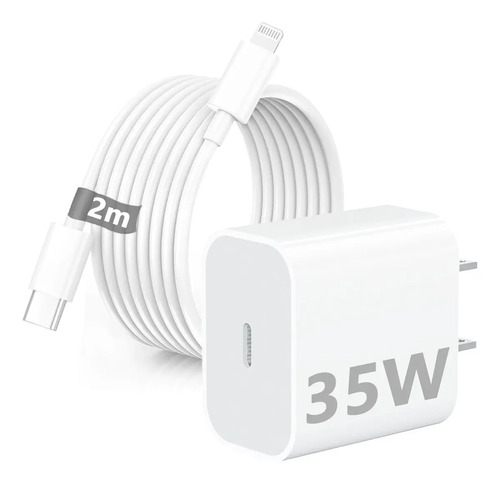 35w Cargador Rápido Compatible con iPhone 14 13 12 11 X Xr 8 /iPad Pro 10.5/11/iPad Mini 5 7 9 Con 8pin Cable 2m Carga Rápida Compatible con iPhone 14/14pro/13/13 Pro/12/12 Pro/11/11pro/X/Xr Bottorry