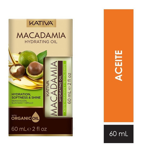 Aceite Tratamiento Kativa Macadamia 60 Ml 1 Unidad.