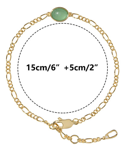Pulsera H Para Mujer, Sujetador De Aventurina Verde Con Pied