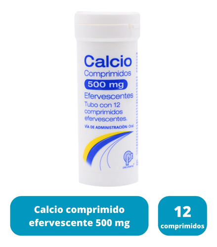 Calcio Comprimidos 500 Mg Efervescentes Caja Con 12 Tabletas