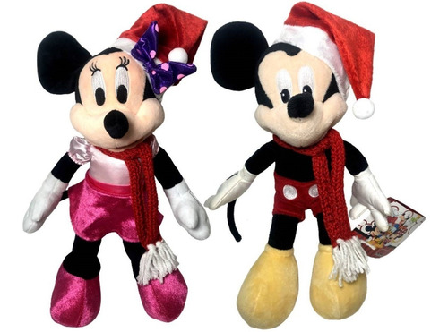 Imagem 1 de 6 de Pelúcias Mickey E Minnie Natal Originais Long Jump Disney