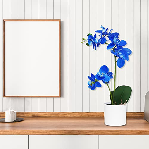 Orquídea Azul Artificial Omygarden En Maceta, Flores De Orqu