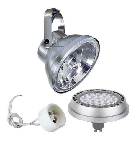 Spot Proyector Led Bohr + Lampara Ar111 + Zocalo Gu10