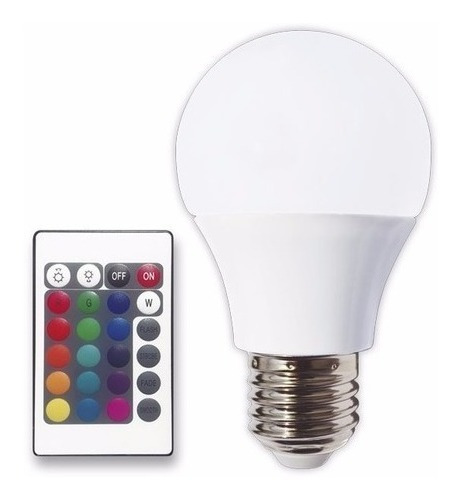 Lampara Led Bulbo A60 Rgb E27 9w Colores Control Tbcin