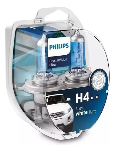 Kit Lâmpada Philips Crystal Vision Ultra H4 55w-12v 4300