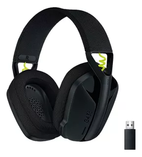 Audífonos gamer inalámbricos Logitech G Series G435 negro y amarillo fluorescente