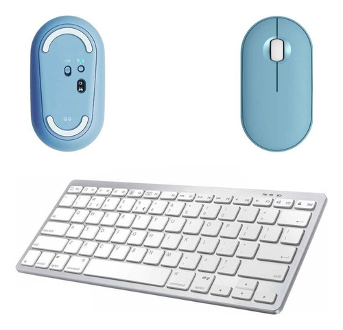 Mouse Azul / Teclado Bluetooth Galaxy Tab S6 T860/t865 10,5