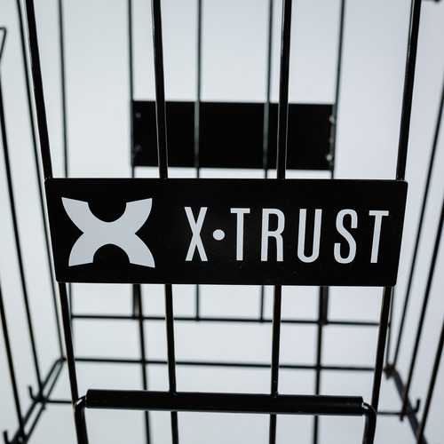 Canasto X-trust Hierro Con Ruedas 70 Pelotas Tenis Padel Color Negro