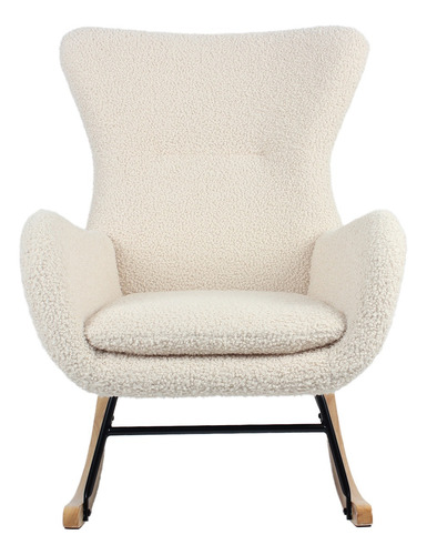 Silla Mecedora Top Living Reclinable Tapizado Tipo Sherpa