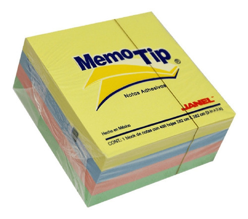 Papeleta Janel Memo Tip 54p 3x3 Cubo Pastel C/400 /v