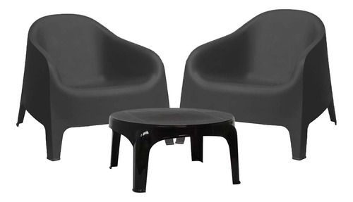 Sillon Skarpo Jardin X2 Mas Mesa Puket-negro