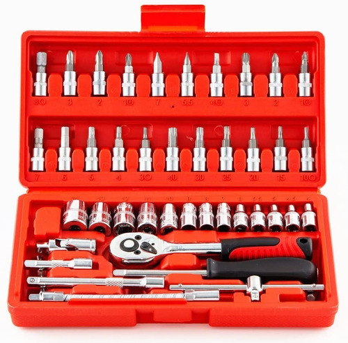 Imagen 2 de 6 de Caja Set Herramientas Manuales 46 Piezas Con Chicharra