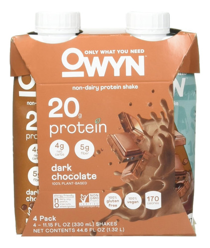 Owyn - Batido De Proteínas Con Sabor A Chocolate Oscuro, Sin