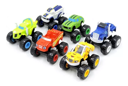 Blaze Monster Machines Kit Com 6 Carrinhos Fricção