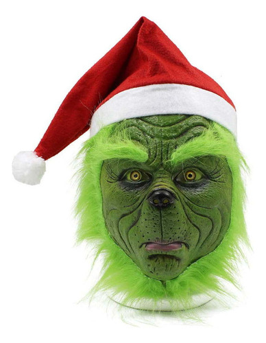 Disfraz De Navidad Máscara De Látex Grinch Verde