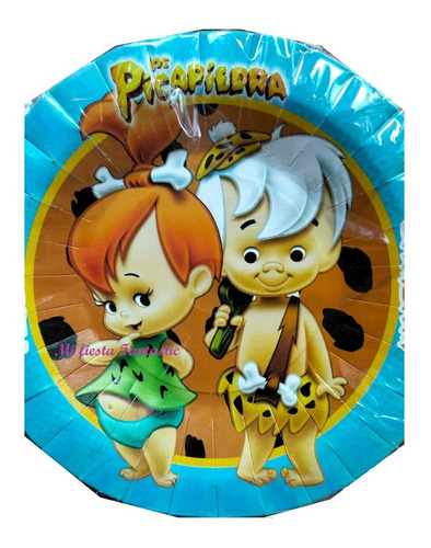 Picapiedras Bam Bam Pebbles Paq 30 Platos Pasteleros 18 Cms