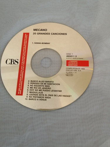 Mecano, Grandes Canciones, Cd, Doble (Usado)