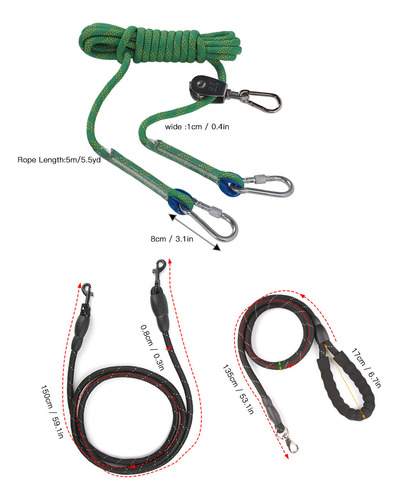 Cable De Acampada Para Perros Con Amarre Para Techo Reflecta