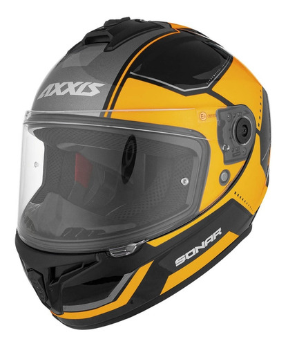 Casco Moto Integral Axxis Draken Sonar B3 Naranja Ktm Brillo