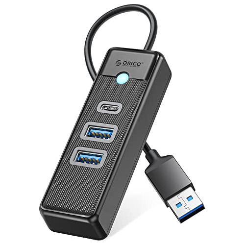 Hub Usb 3.0 De 3 Puertos Orico, Divisor Usb Con 2 Usb A, 1 T