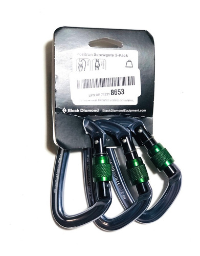 Black Diamond Positron Screwgate Carabiner Mosqueton -3 Pack