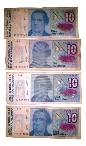 Australes Lote De 7 Billetes Diferendes. Ver Descripción (Usado)