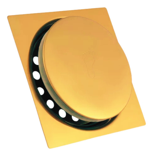 Ralo Inteligente Para Piso Click Dourado 10x10 Cm