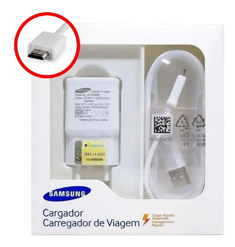 Imagem 1 de 5 de Carregador Turbo Original Samsung J2 J5 Prime J7 Pro Duo J8