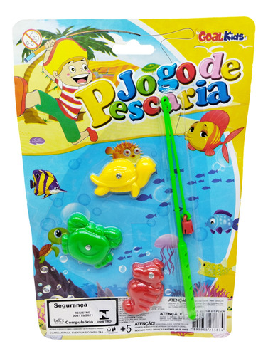 Brinquedo Kit Pesca Infantil 04 Peças 15,5cm Color