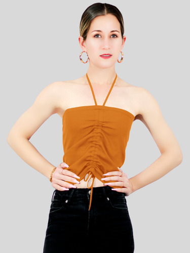 Set De 2 Blusas De Tirante Para Mujer Crop Top Stretch Canal