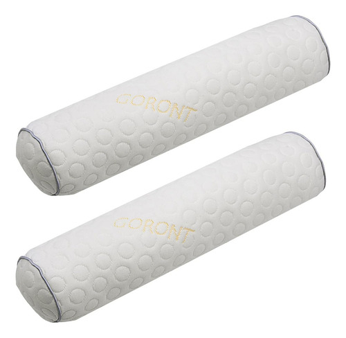 Almohada Cilíndrica Goront 18x4 Cm, Paquete De 2, Blanca