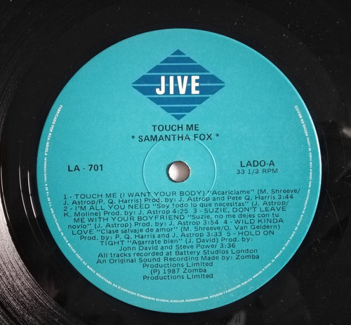 Lp Samantha Fox Touch Me Nacional (Usado)