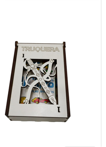 Truquera Caja De Madera Anotador Truco Con Juego De Cartas 